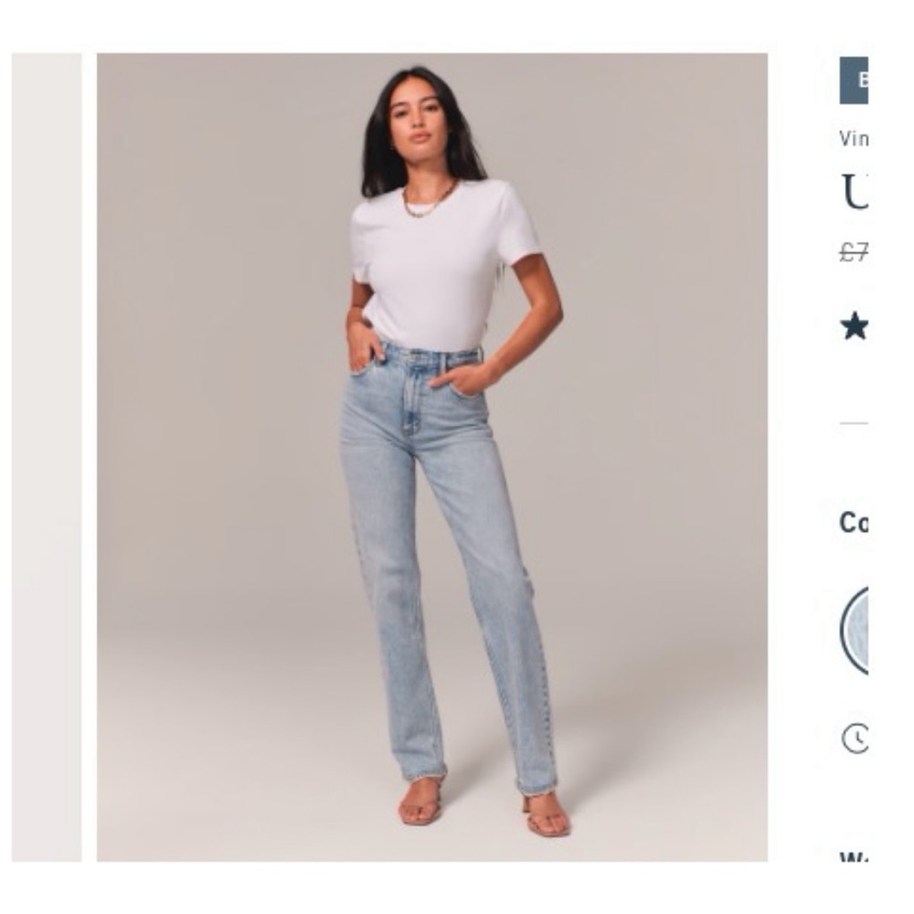 Abercrombie & Fitch Women's Light Blue Straight Leg Jeans